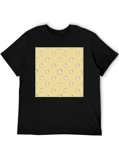 Funny Smiley Face Pattern Black T-Shirt