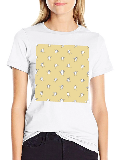 Funny Smiley Face Pattern Black T-Shirt