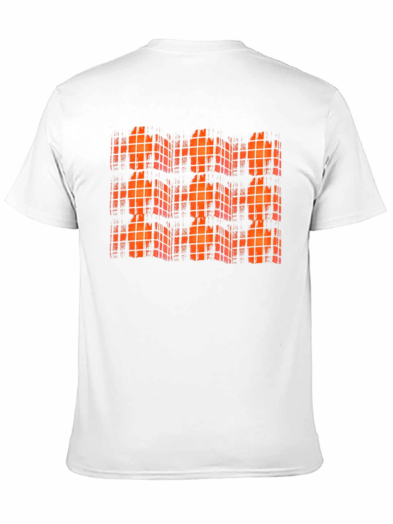 Orange Grid Black T-Shirt