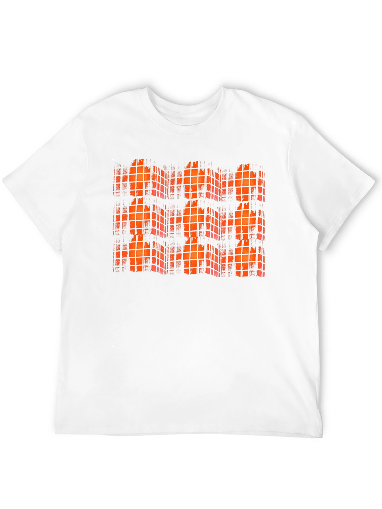 Orange Grid Black T-Shirt