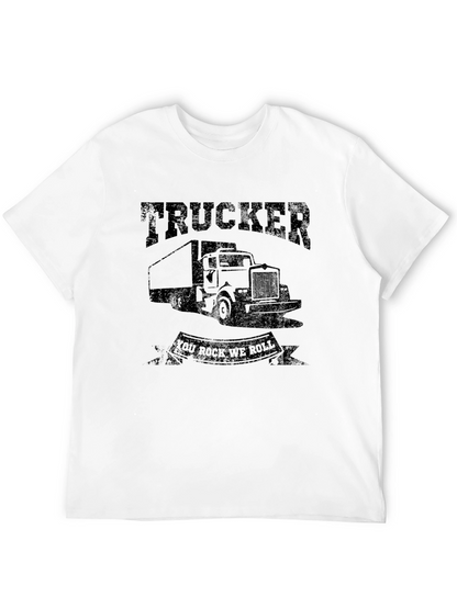 Trucker You Rock We Roll Black Graphic Tee