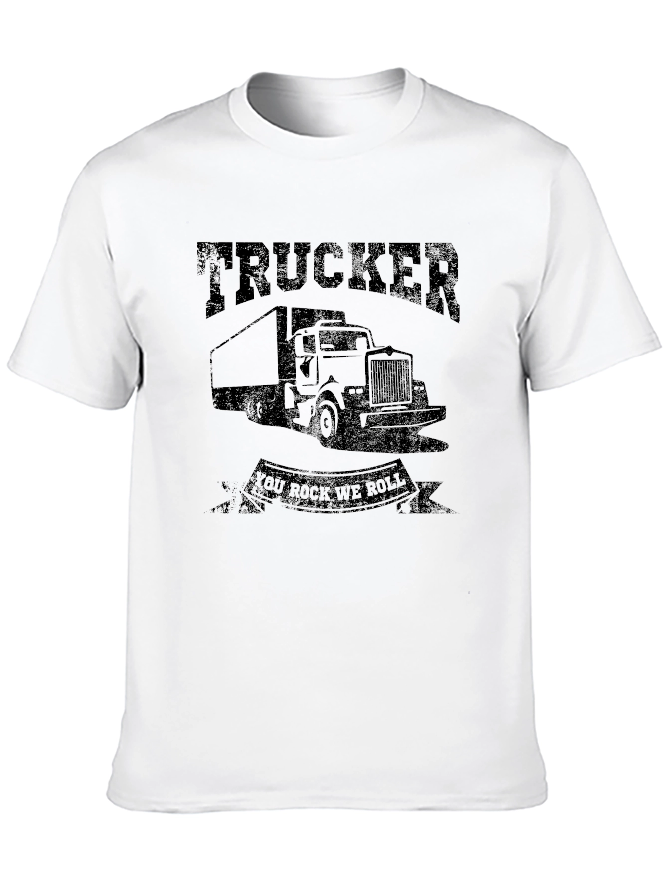 Trucker You Rock We Roll Black Graphic Tee