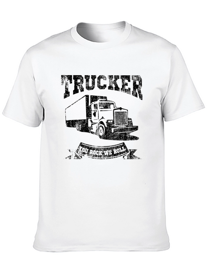 Trucker You Rock We Roll Black Graphic Tee