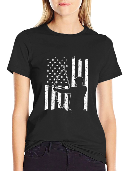 Archery American Flag Mens Black T-Shirt
