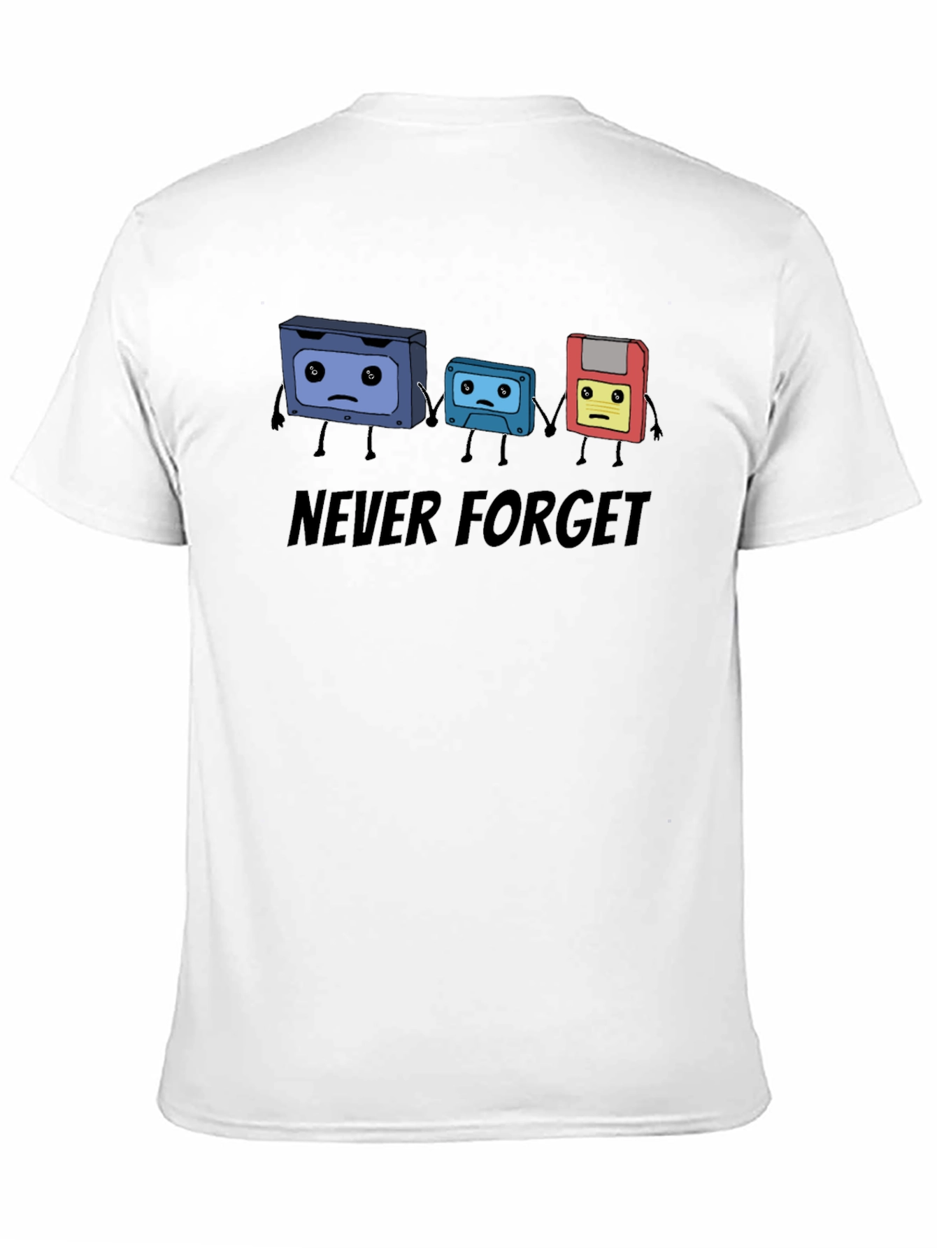 Never Forget Cassette Tape & Floppy Disk T-Shirt