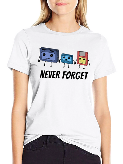 Never Forget Cassette Tape & Floppy Disk T-Shirt
