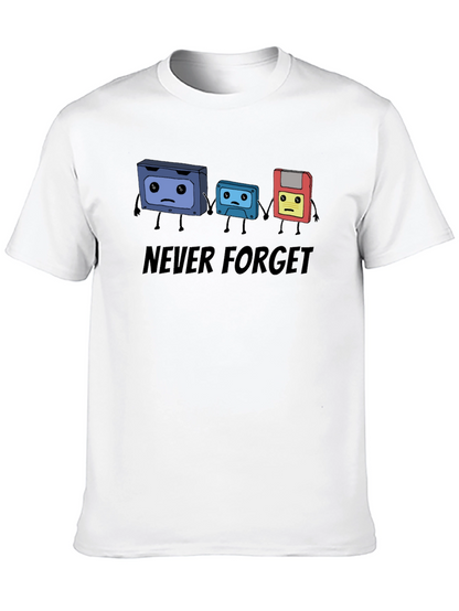 Never Forget Cassette Tape & Floppy Disk T-Shirt