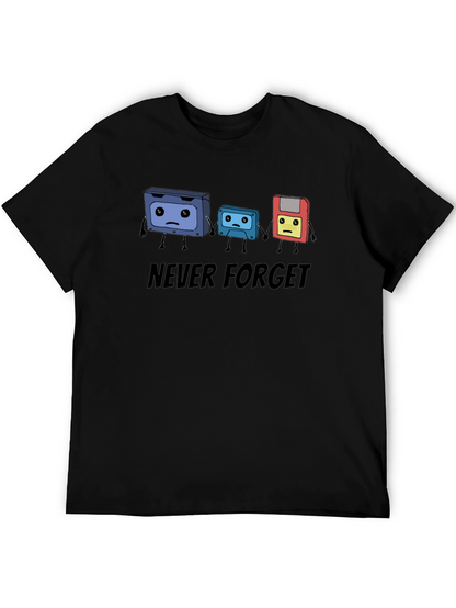 Never Forget Cassette Tape & Floppy Disk T-Shirt