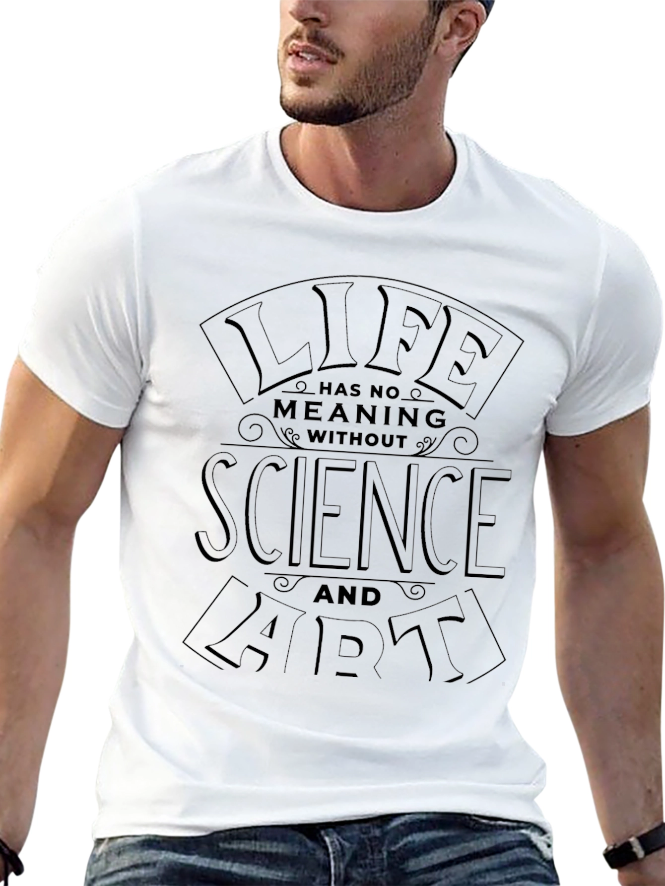 Life Needs Science and Art Mens Graphic T-Shirt
