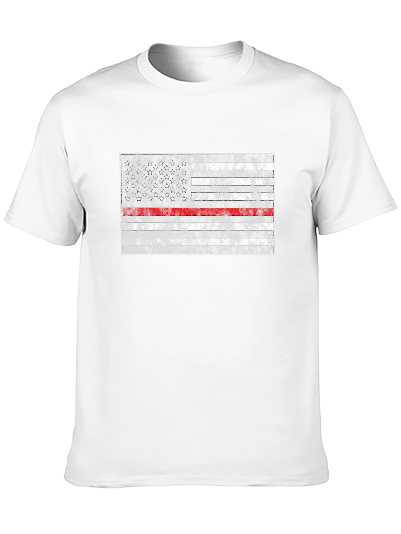 Thin Red Line Flag T-Shirt - Firefighter Support