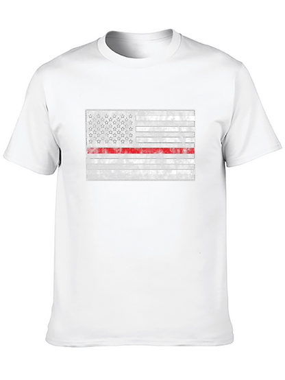 Thin Red Line Flag T-Shirt - Firefighter Support