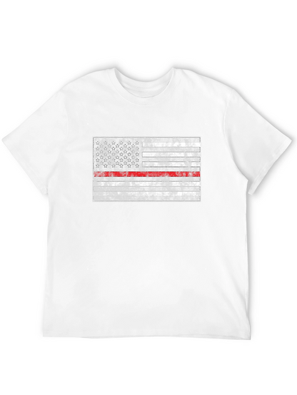 Thin Red Line Flag T-Shirt - Firefighter Support