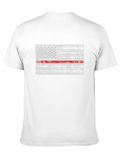 Thin Red Line Flag T-Shirt - Firefighter Support