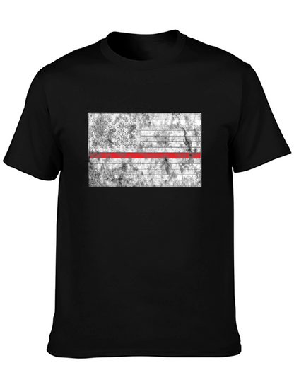 Thin Red Line Flag T-Shirt - Firefighter Support