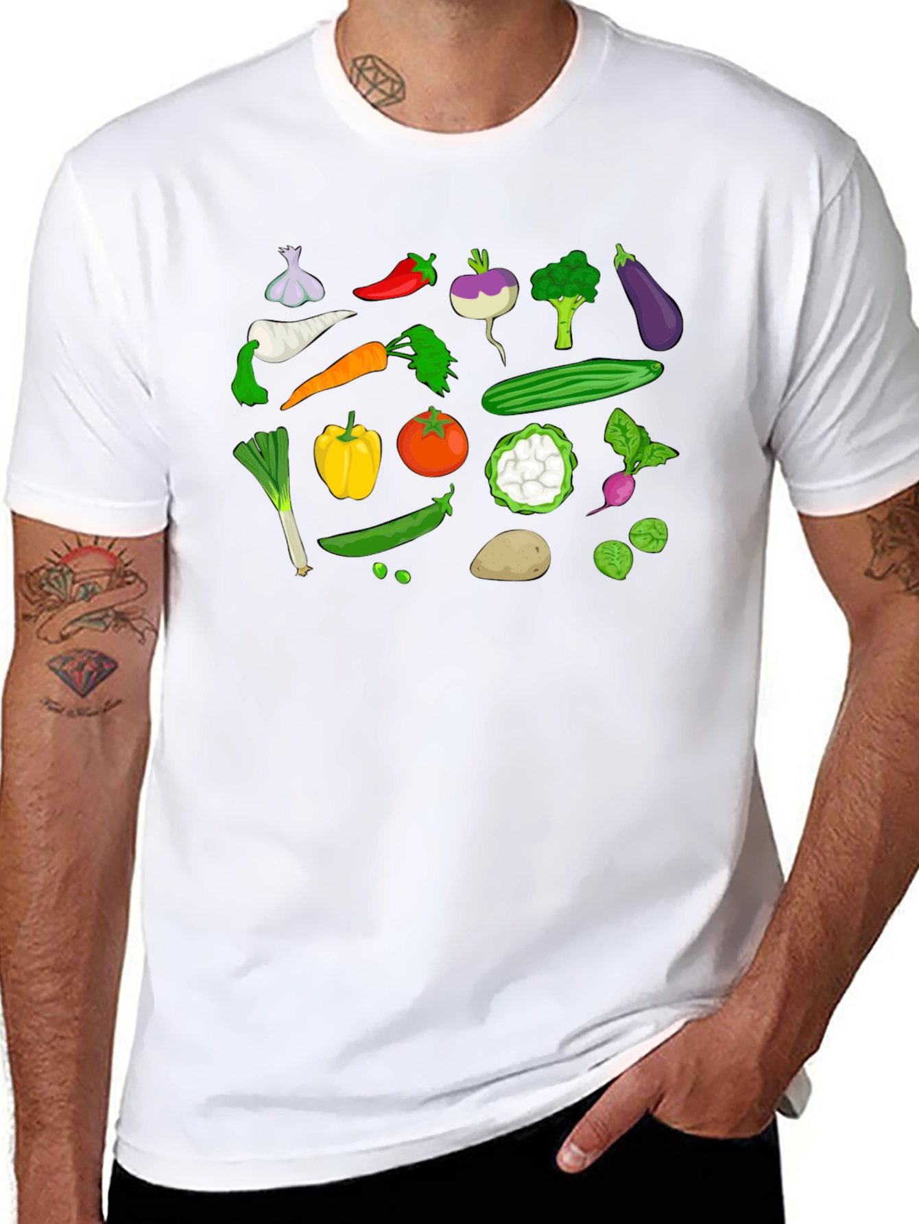 Vegetable Print Tee - Farm Fresh Fun