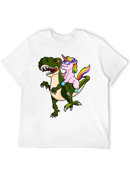 Unicorn Riding Dinosaur Graphic Tee