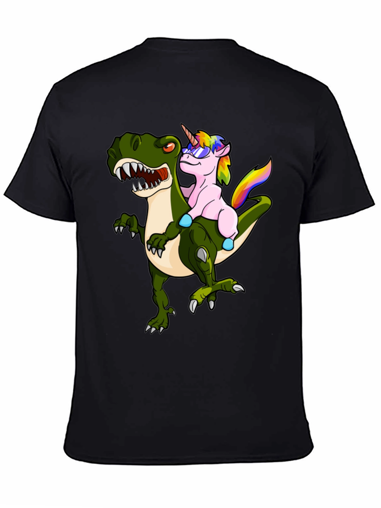 Unicorn Riding Dinosaur Graphic Tee