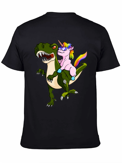 Unicorn Riding Dinosaur Graphic Tee