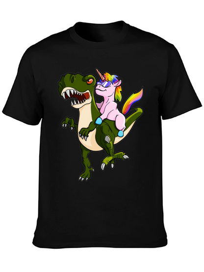 Unicorn Riding Dinosaur Graphic Tee
