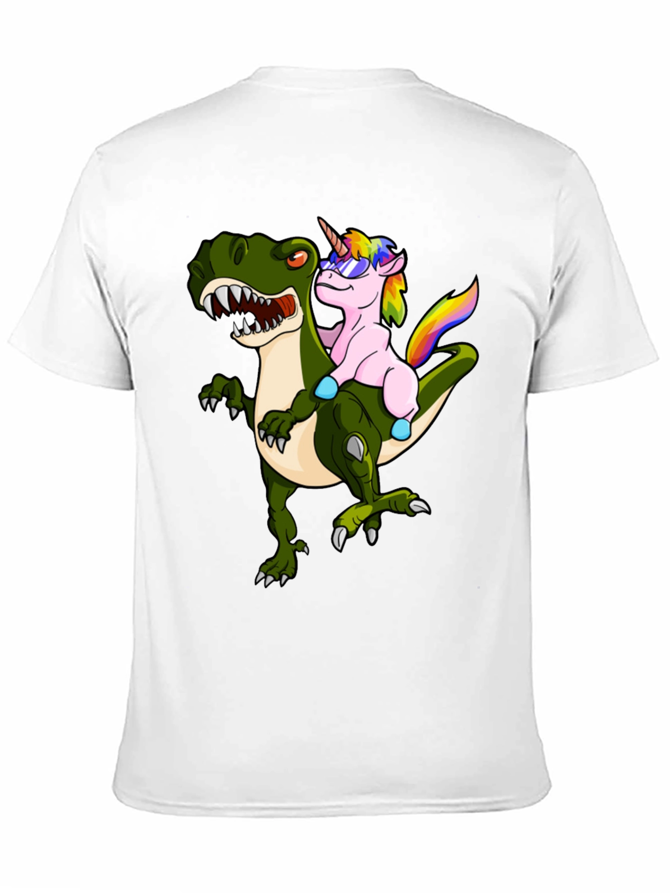 Unicorn Riding Dinosaur Graphic Tee