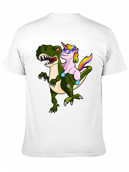 Unicorn Riding Dinosaur Graphic Tee