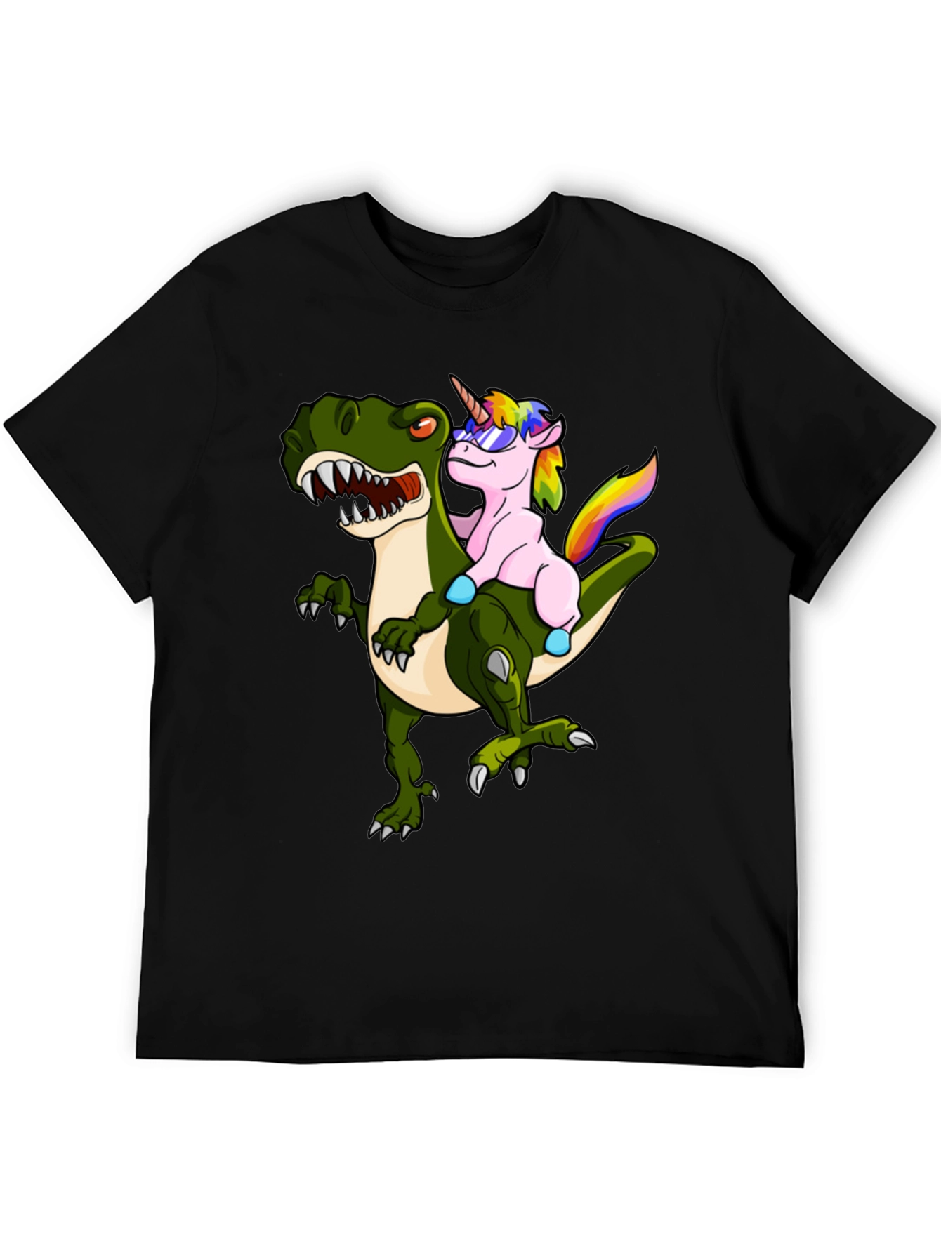 Unicorn Riding Dinosaur Graphic Tee