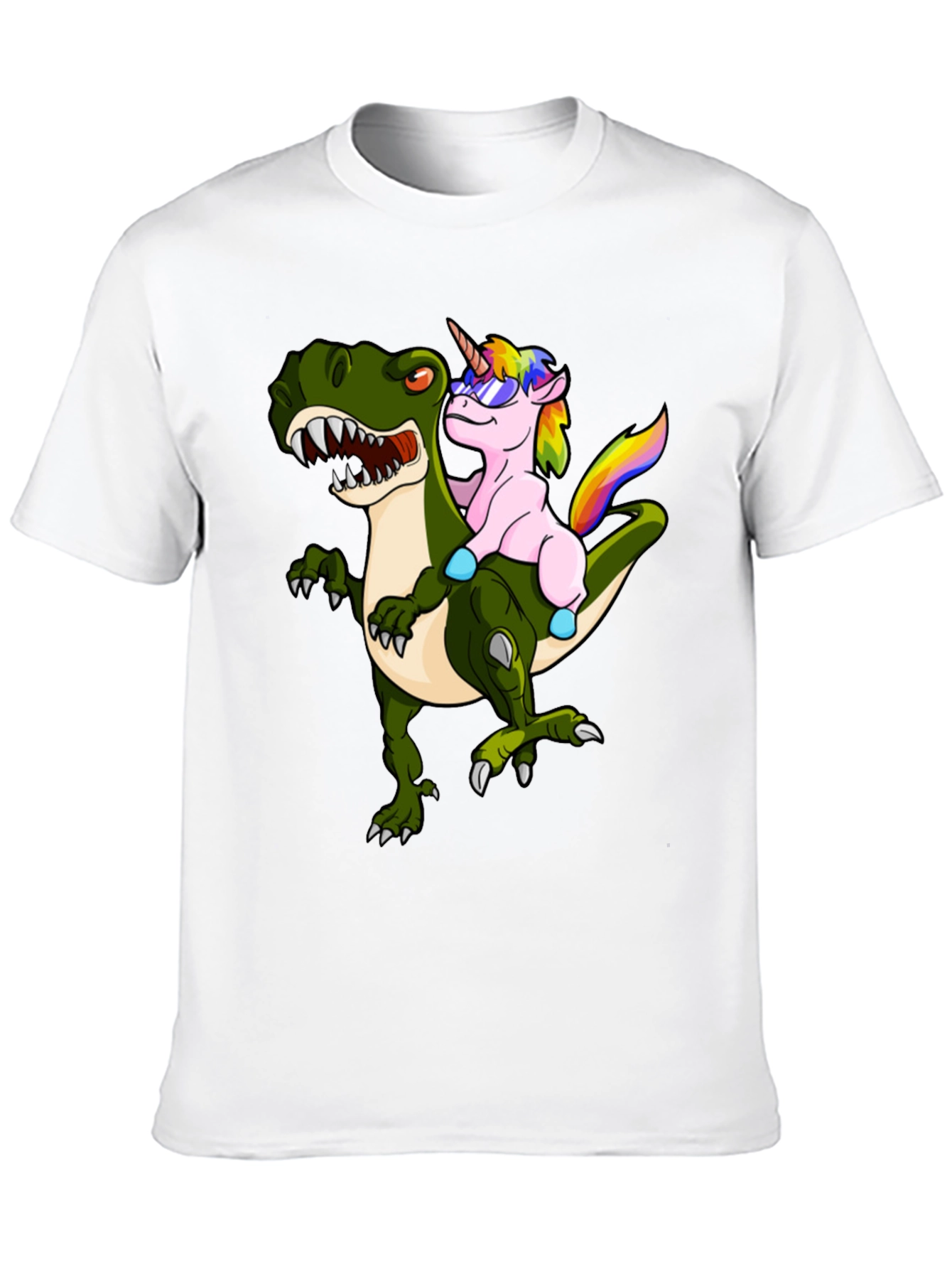 Unicorn Riding Dinosaur Graphic Tee