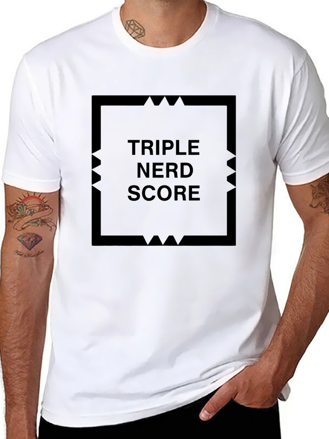 Triple Nerd Score Black T-Shirt