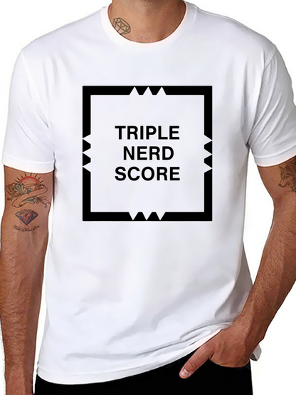 Triple Nerd Score Black T-Shirt