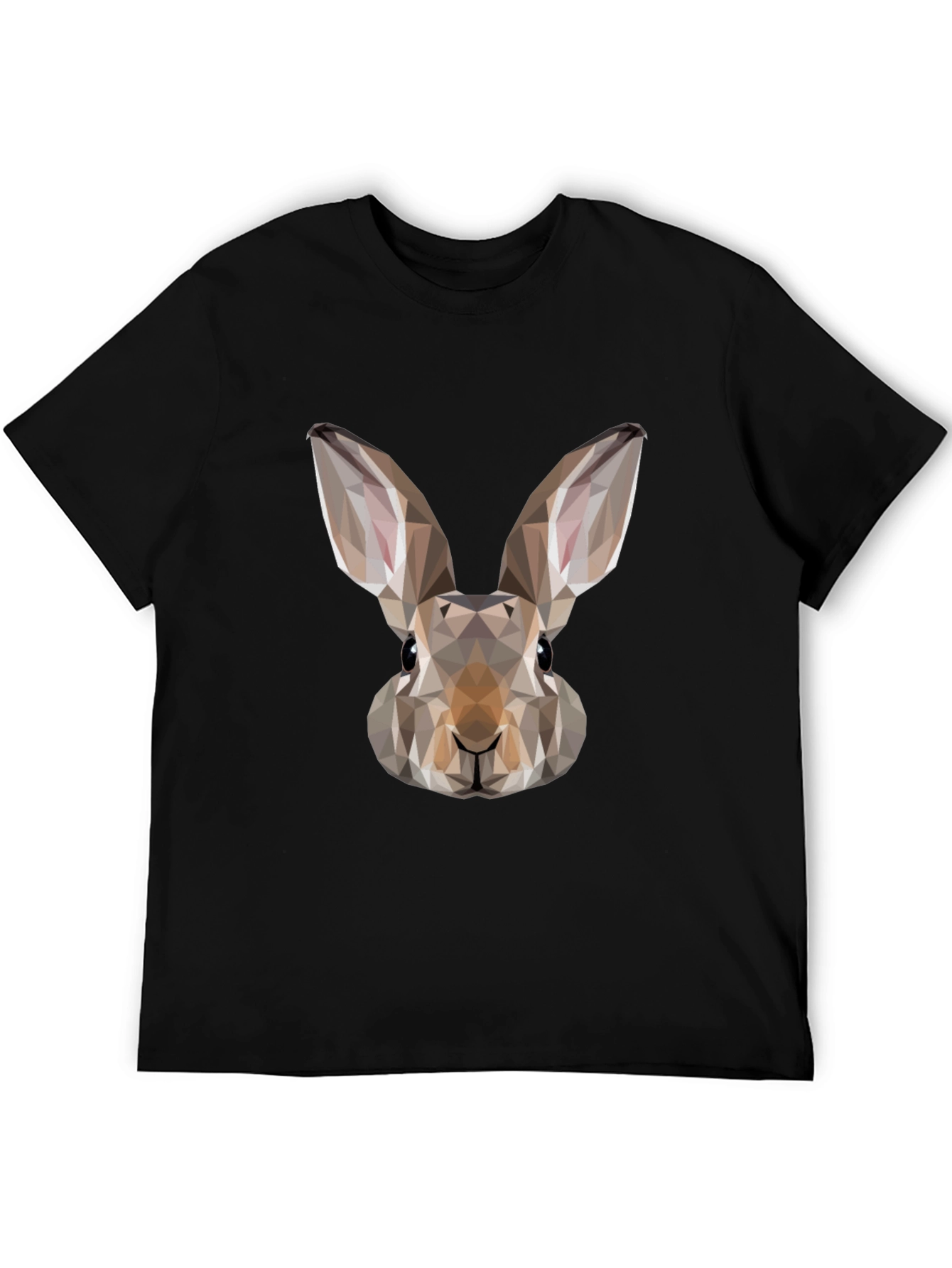 Geometric Rabbit Graphic Tee - Mens Black T-Shirt