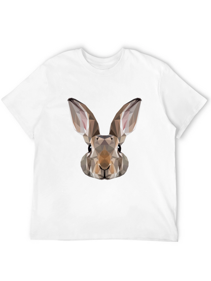 Geometric Rabbit Graphic Tee - Mens Black T-Shirt