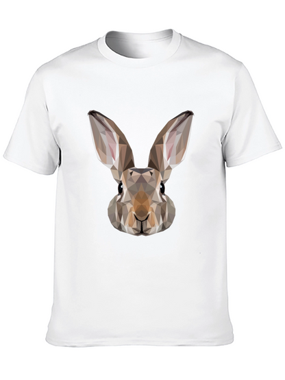 Geometric Rabbit Graphic Tee - Mens Black T-Shirt