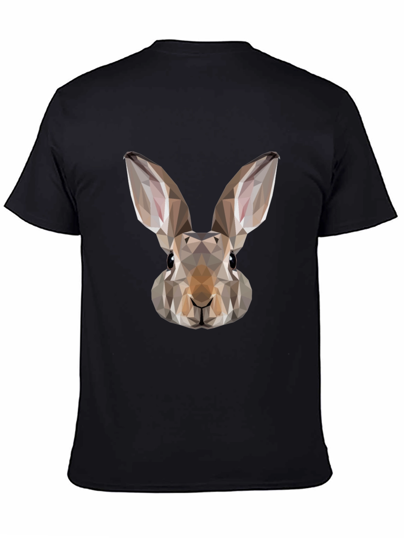 Geometric Rabbit Graphic Tee - Mens Black T-Shirt