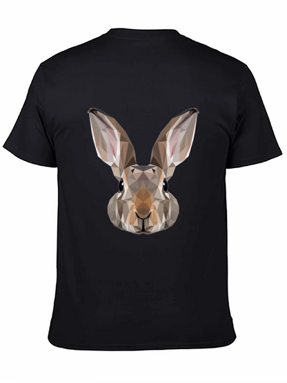 Geometric Rabbit Graphic Tee - Mens Black T-Shirt