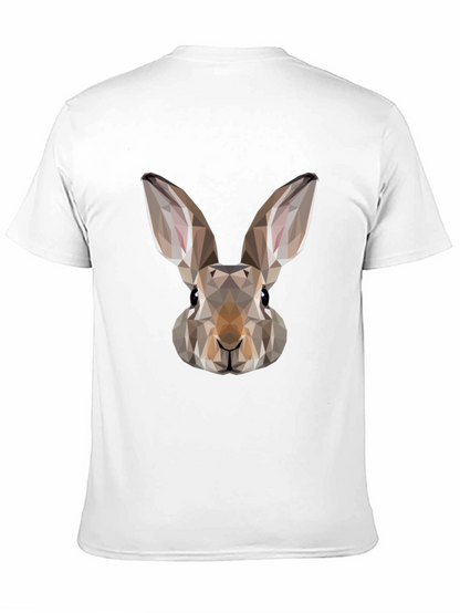 Geometric Rabbit Graphic Tee - Mens Black T-Shirt