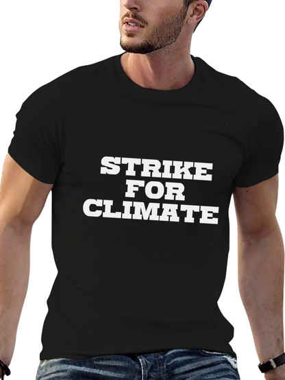 Strike For Climate Black T-Shirt - Eco-Friendly Awareness