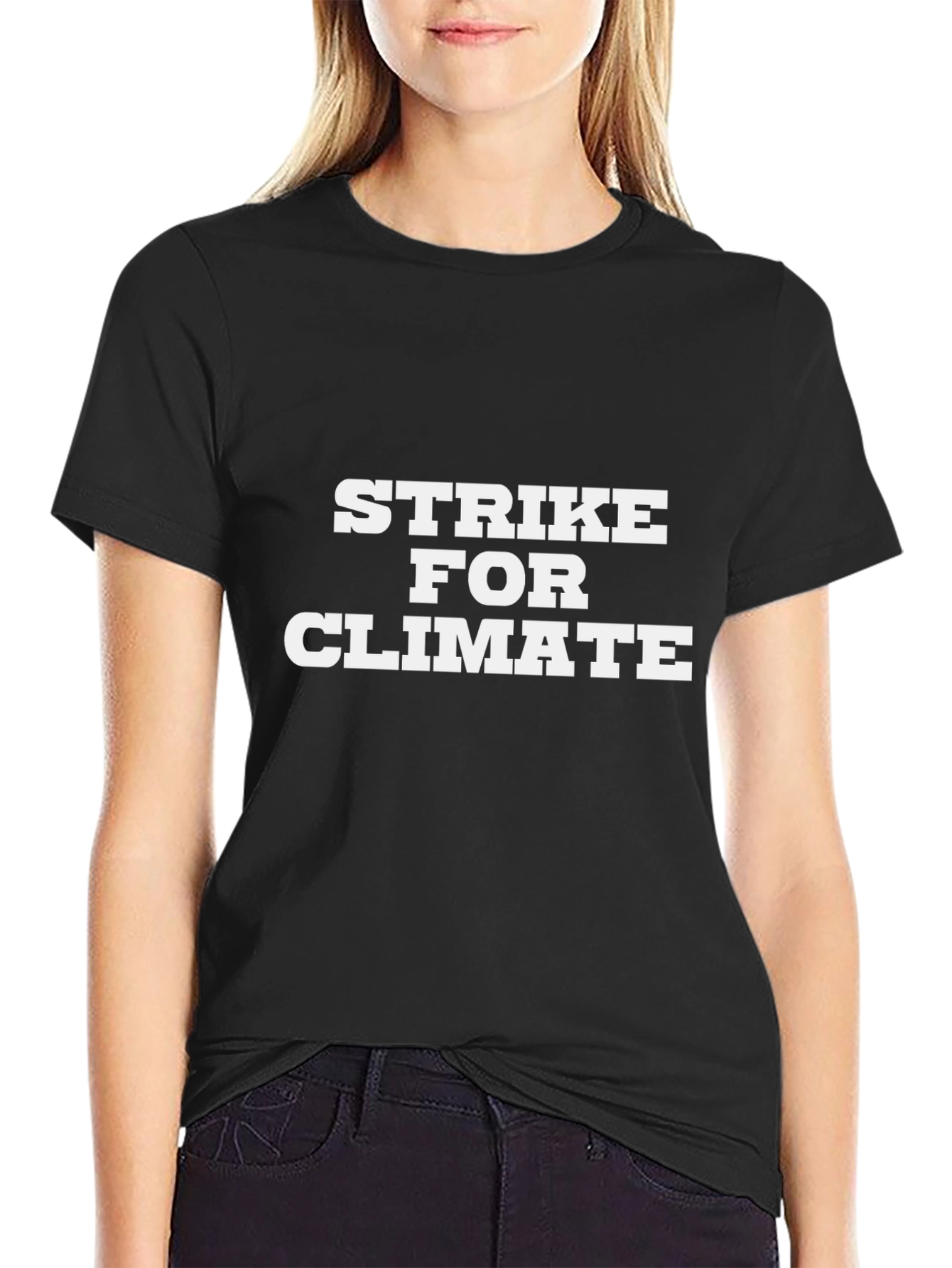 Strike For Climate Black T-Shirt - Eco-Friendly Awareness
