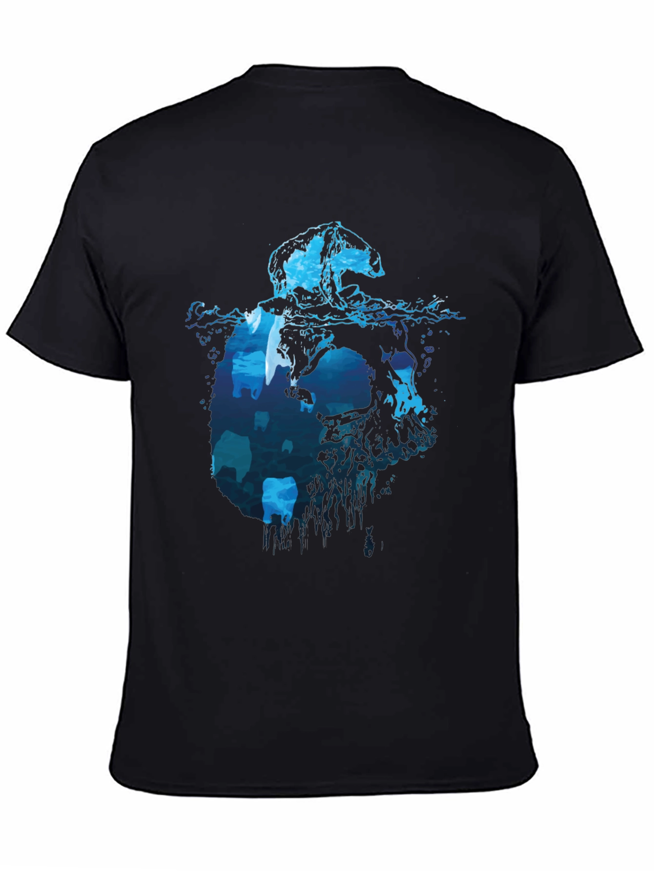 Polar Bear Iceberg Graphic Tee - Cool Black T-Shirt