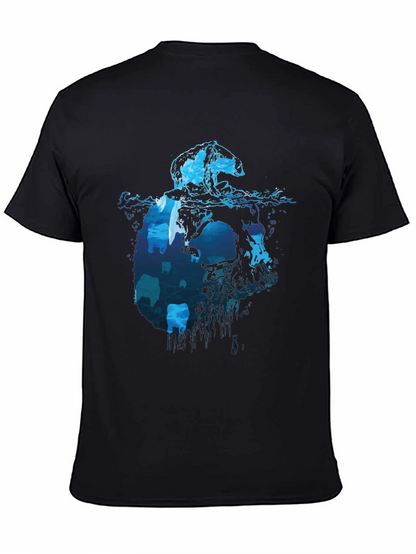 Polar Bear Iceberg Graphic Tee - Cool Black T-Shirt