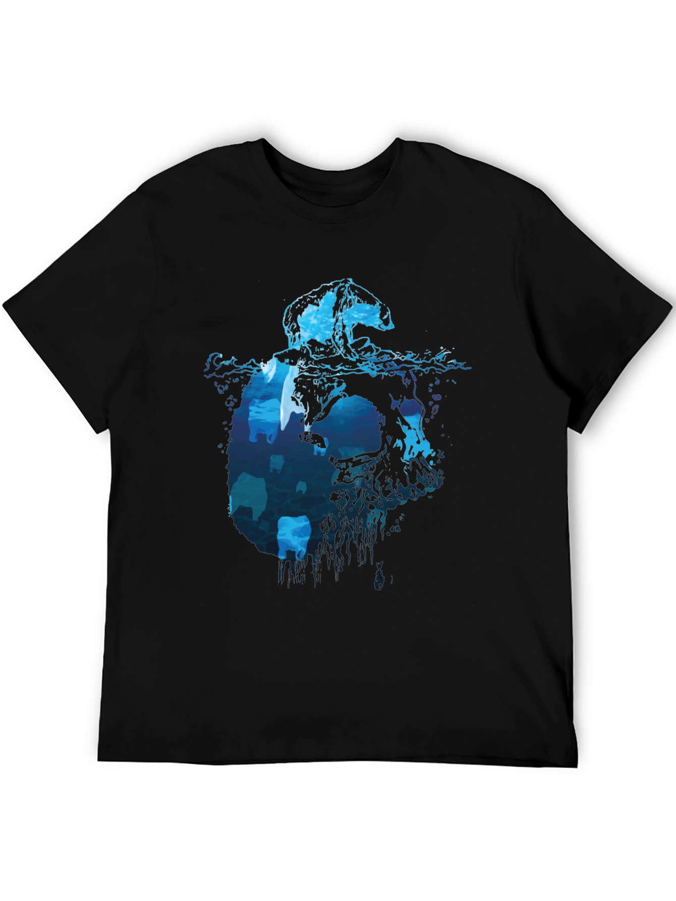 Polar Bear Iceberg Graphic Tee - Cool Black T-Shirt