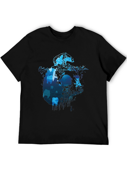 Polar Bear Iceberg Graphic Tee - Cool Black T-Shirt