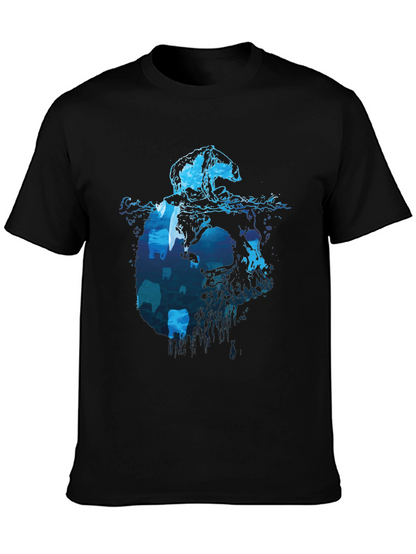 Polar Bear Iceberg Graphic Tee - Cool Black T-Shirt