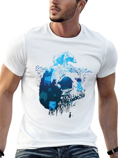 Polar Bear Iceberg Graphic Tee - Cool Black T-Shirt