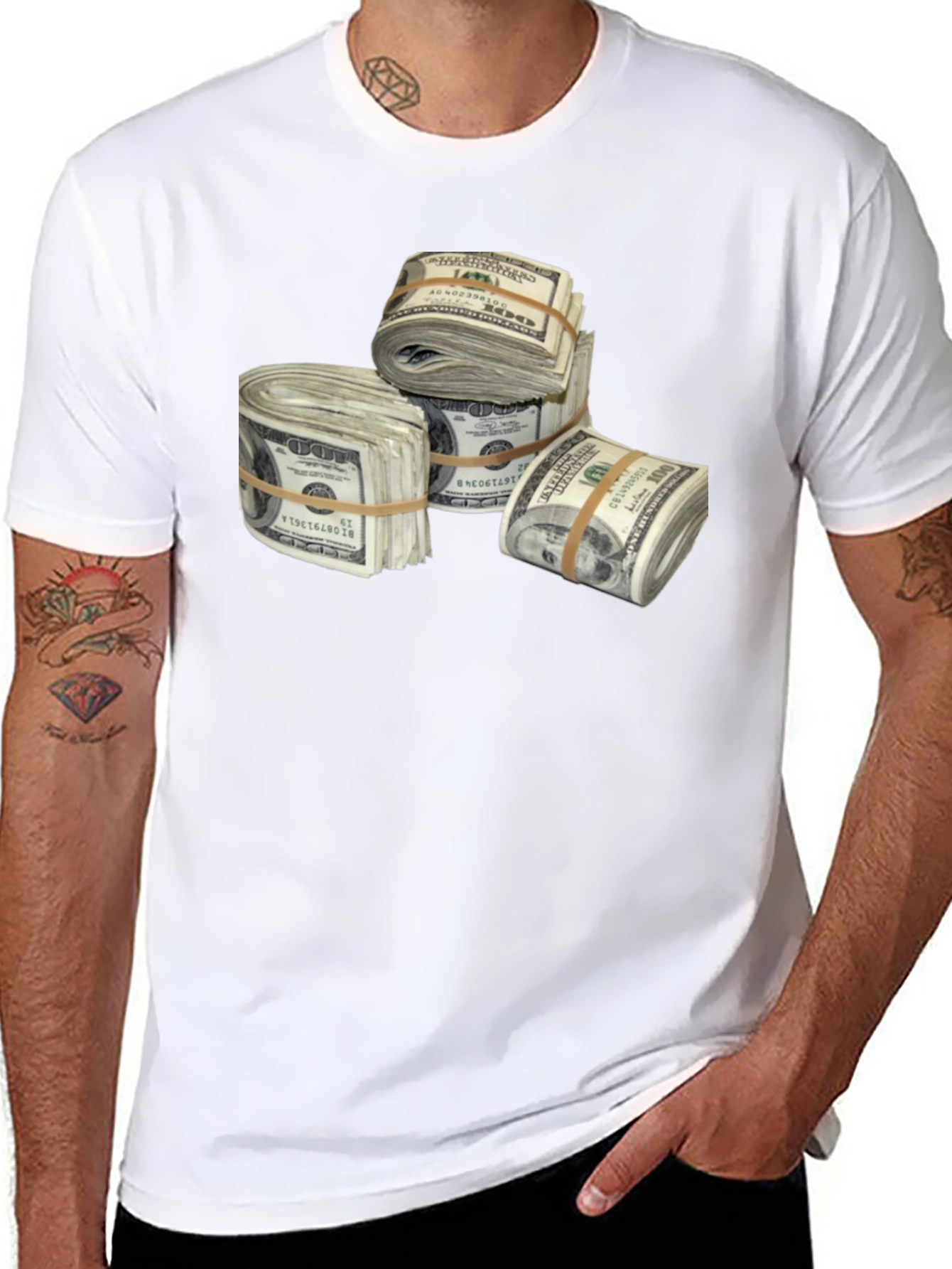 Money Stacks Graphic Tee - Black