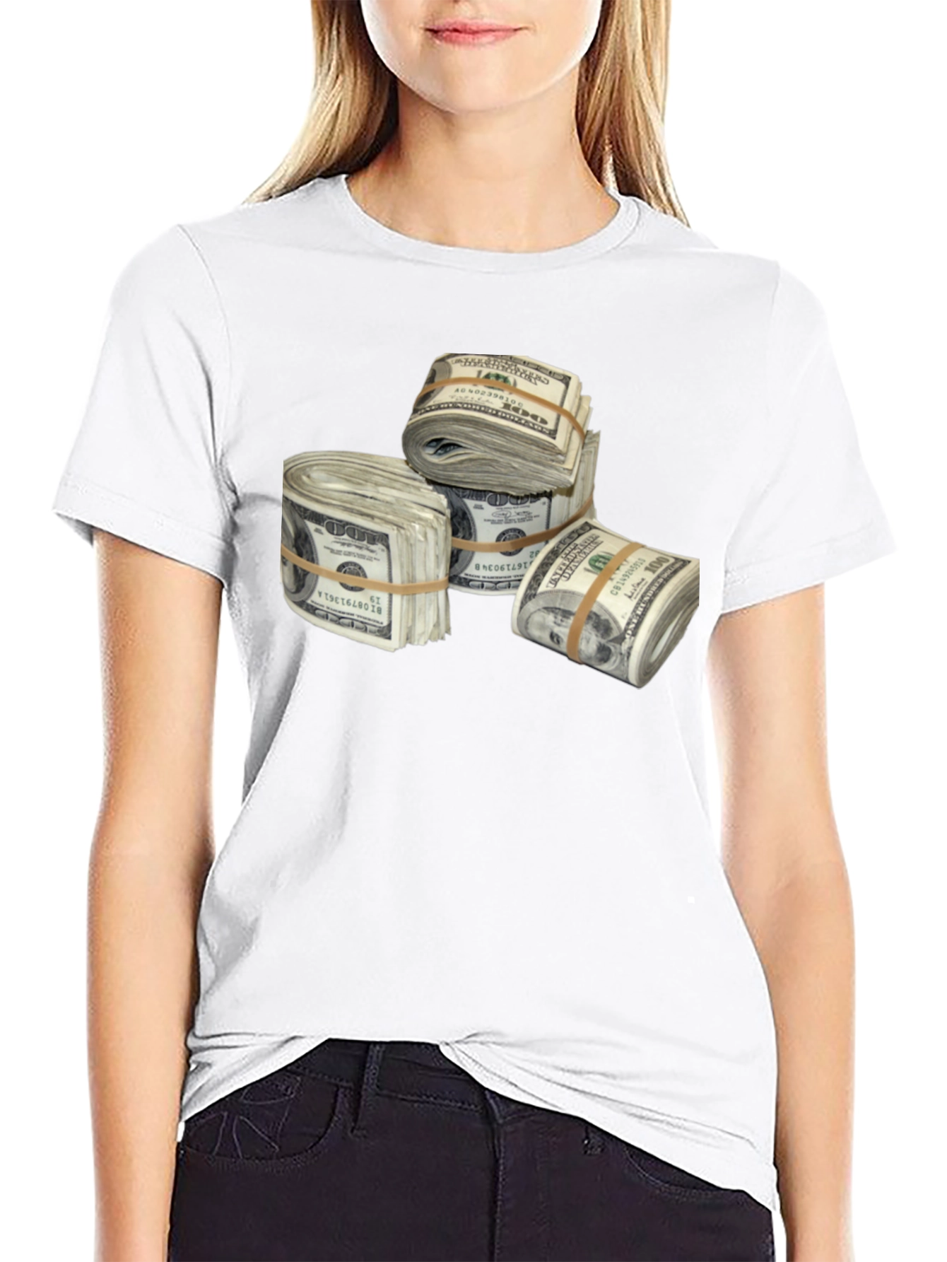 Money Stacks Graphic Tee - Black