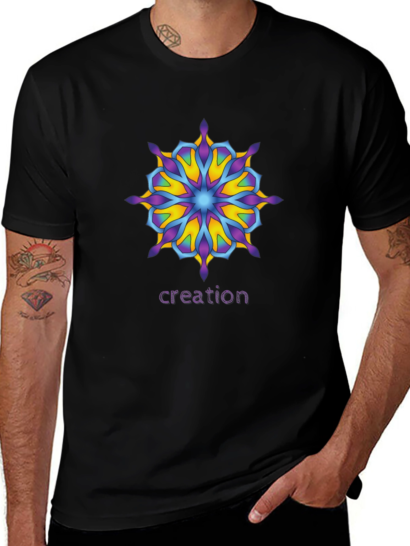 Creation Mandala T-Shirt - Unique Graphic Tee