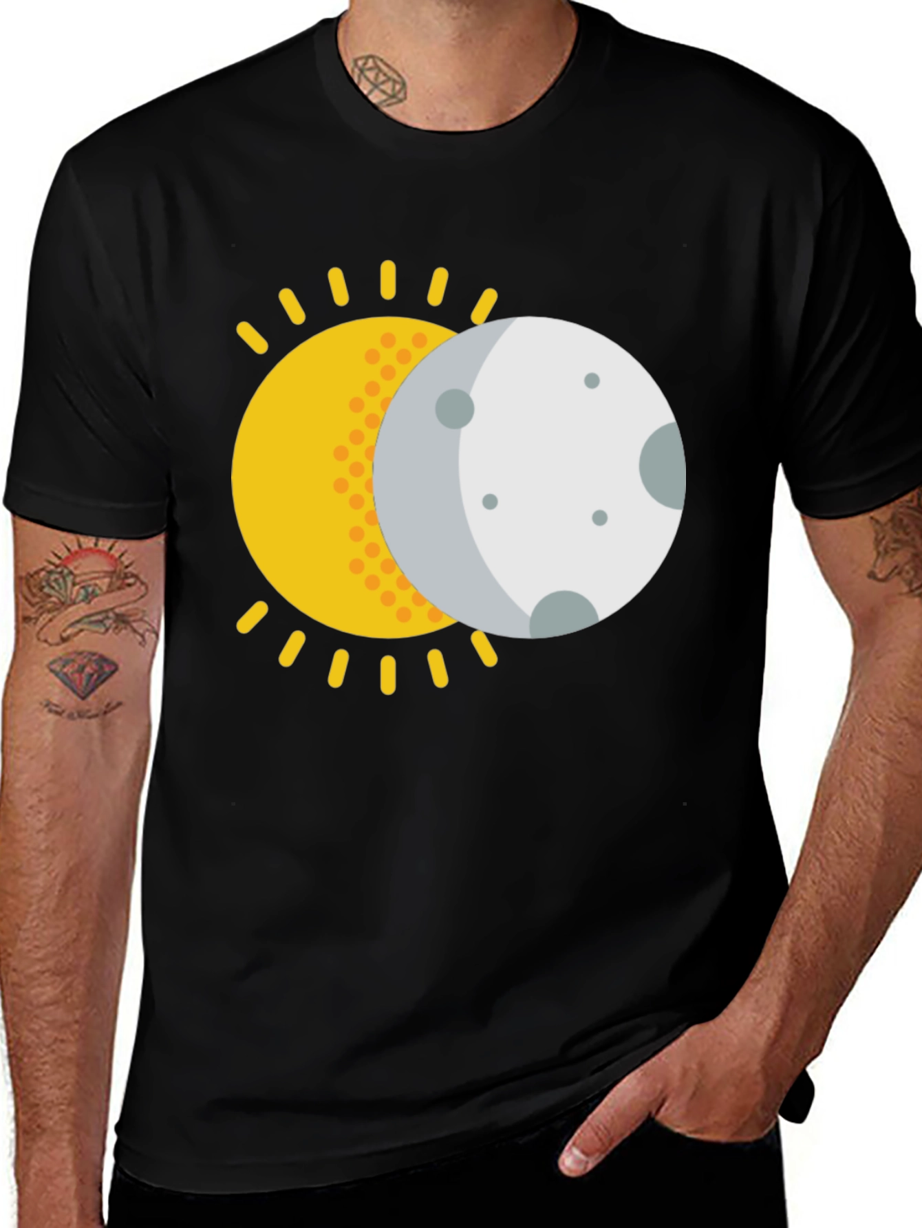 Solar Eclipse Graphic T-Shirt - Black