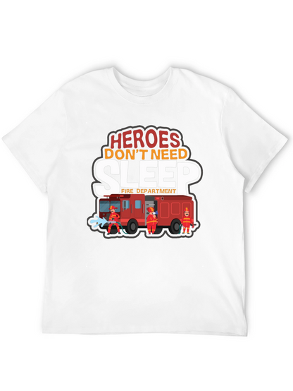 Heroes Dont Need Sleep Firefighter Graphic T-Shirt