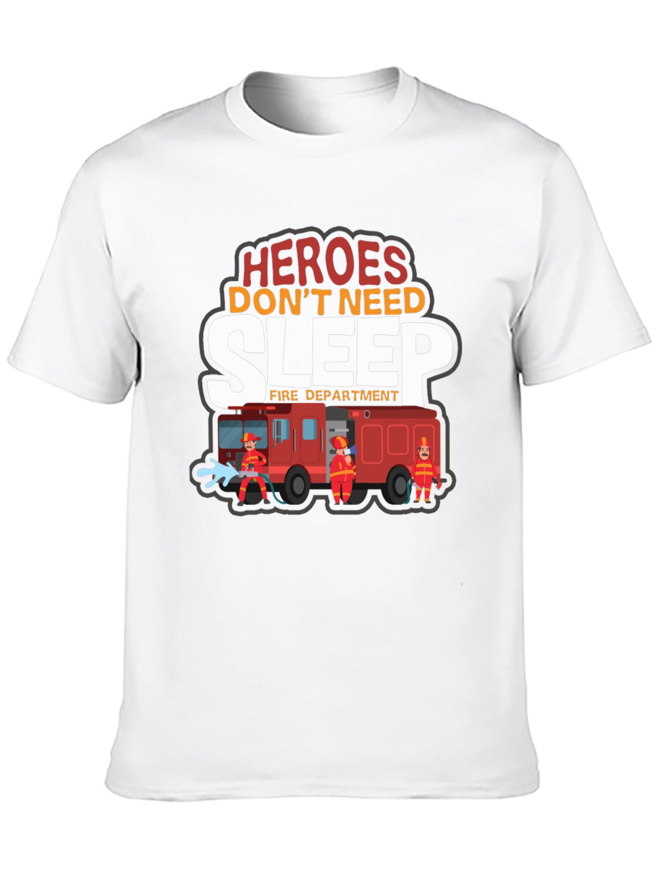 Heroes Dont Need Sleep Firefighter Graphic T-Shirt