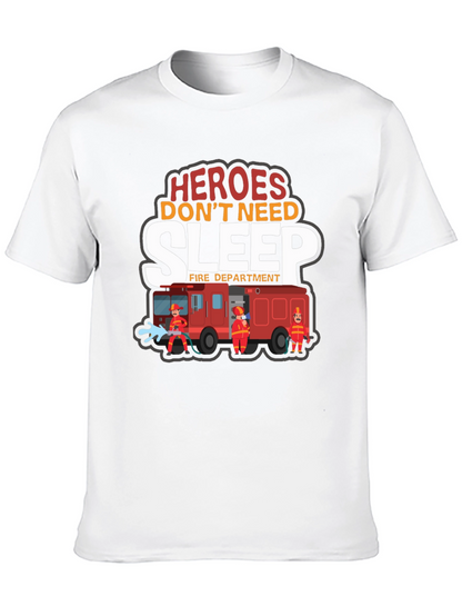 Heroes Dont Need Sleep Firefighter Graphic T-Shirt
